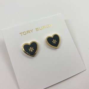 Tory Burch Jewelry Heart Stud NWT Black Earrings